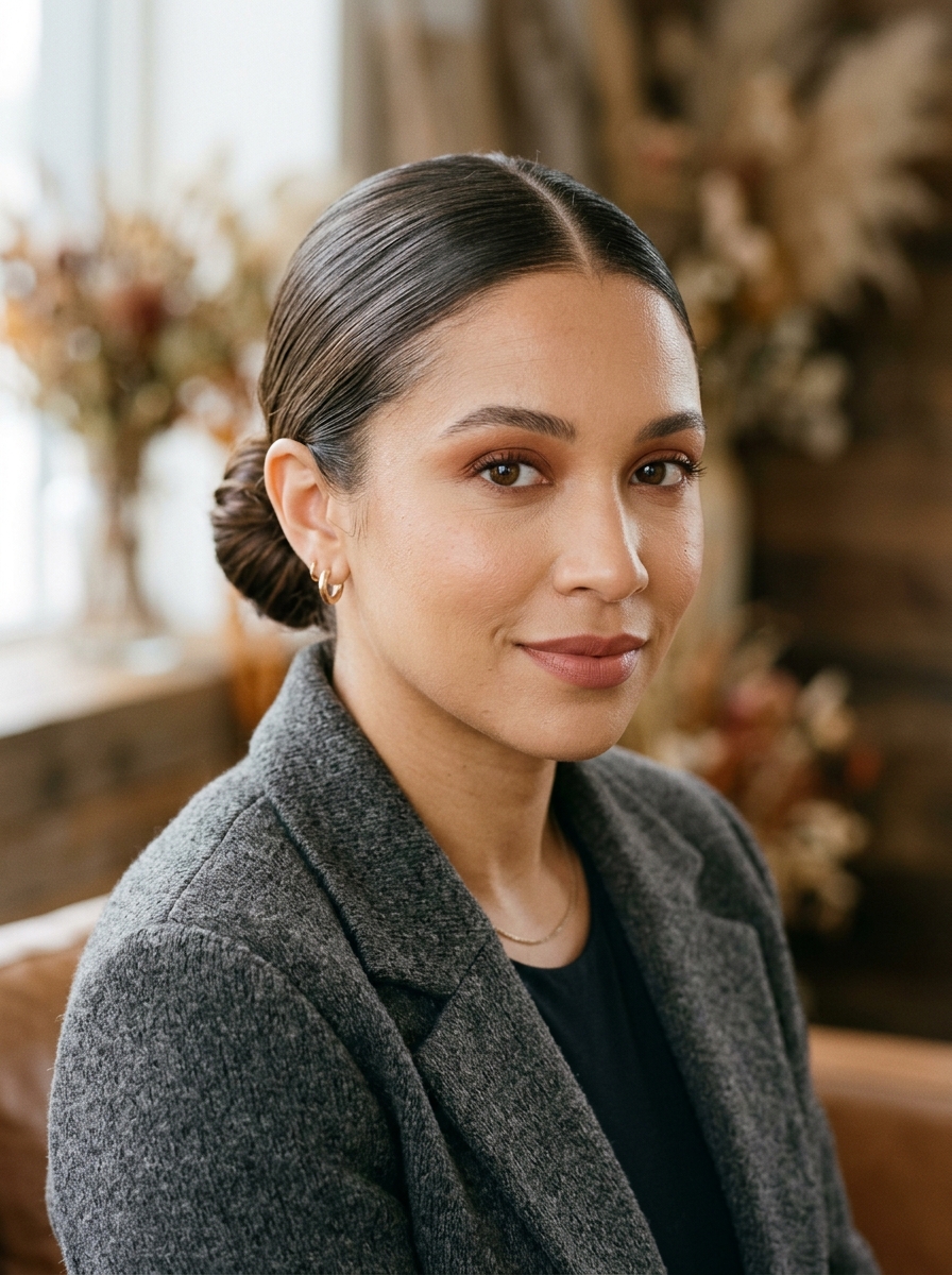 Sleek Low Bun als Herbst Frisuren Inspiration 2026